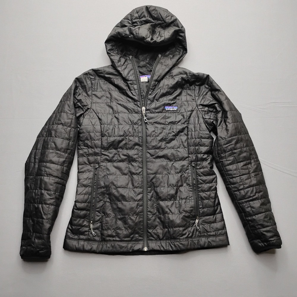 Patagonia Womens Nano Puff Hoody Jacket Black 84227 FA21 Medium
